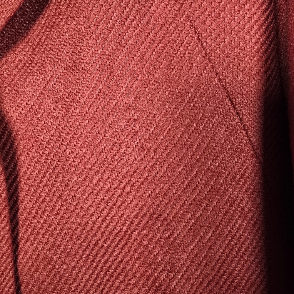 Talbots Womens Burnt Orange Wool Blend Textured Ribbed  Blazer Jacket Size 14 - Picture 8 of 13